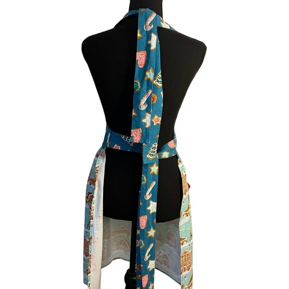 Festive Holiday Apron with Gingerbread and Candy Print - Picture 3 of 9